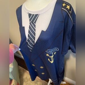 ⛵️Whimsical Fun Yachty Navy Blue Graphic Tunic/ T-Shirt or Dress with Tie Design